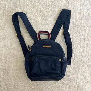 Tommy Hilfiger Blue Mini Backpack Purse Womens Nylon Preppy Designer Logo